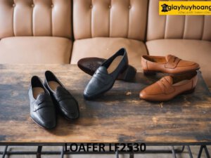 Giày da lười nam dập vân hạt cao cấp loafer LF2530 001