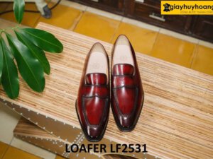 Giày lười nam đế da bò khâu chỉ loafer LF2531 001