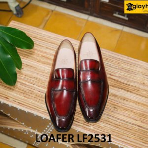 Giày lười nam đế da bò khâu chỉ loafer LF2531 001