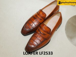 Giày lười nam phối da cá sấu cao cấp loafer LF2533 001