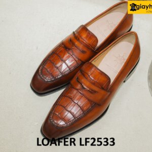 Giày lười nam phối da cá sấu cao cấp loafer LF2533 001