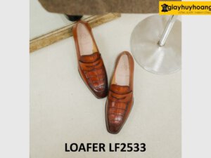 Giày lười nam phối da cá sấu cao cấp loafer LF2533 004