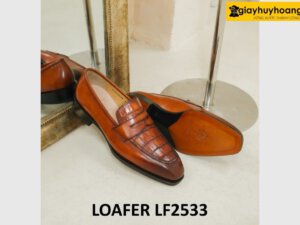 Giày lười nam phối da cá sấu cao cấp loafer LF2533 003