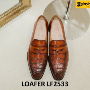 Giày lười nam phối da cá sấu cao cấp loafer LF2533 002