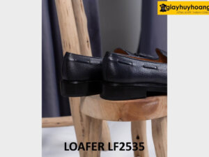 Giày lười nam mũi tròn có chuông da dập vân Loafer LF2535 003