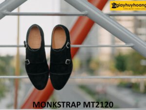 Giày da bò lộn nam hai khóa phong cách Monkstrap MT2120 003