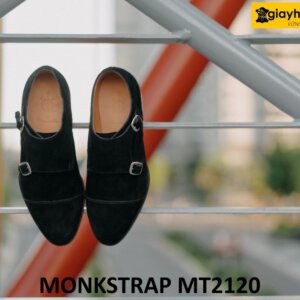 Giày da bò lộn nam hai khóa phong cách Monkstrap MT2120 003