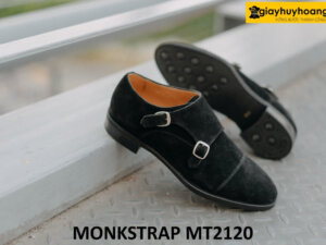 Giày da bò lộn nam hai khóa phong cách Monkstrap MT2120 001