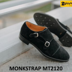 Giày da bò lộn nam hai khóa phong cách Monkstrap MT2120 001