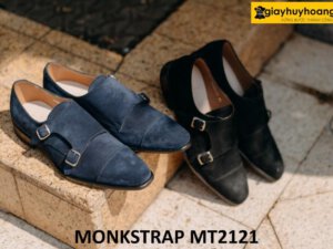 Giày da bò lộn nam trẻ trung đẹp Monkstrap MT2121 001