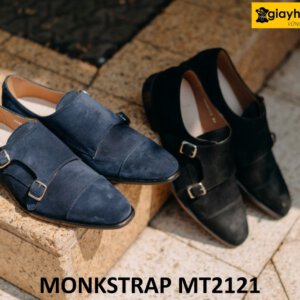 Giày da bò lộn nam trẻ trung đẹp Monkstrap MT2121 001