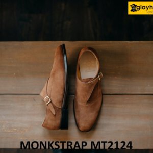 Giày da lộn màu bò 1 khóa cao cấp Monkstrap MT2124 001