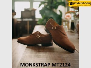 Giày da lộn màu bò 1 khóa cao cấp Monkstrap MT2124 003