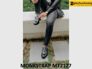 Giày da nam một khóa phối quần jeans kaki Monkstrap MT2127 005