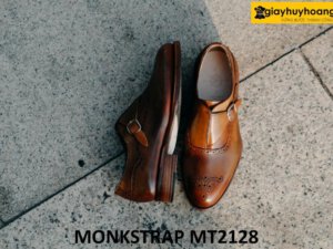 Giày da nam mũi tròn đục lỗ họa tiết Monkstrap MT2128 004