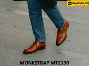 Giày da nam mặc với quần jeans Monkstrap MT2130 001