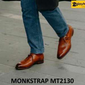 Giày da nam mặc với quần jeans Monkstrap MT2130 001
