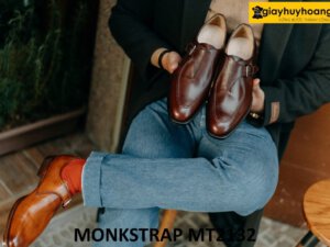 Giày da thời trang nam da bê con cao cấp Monkstrap MT2132 004