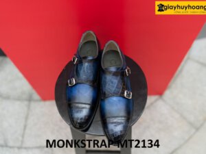 Giày da monkstrap nam da kỳ đà phối cá sấu MT2134 005