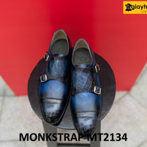 Giày da monkstrap nam da kỳ đà phối cá sấu MT2134 005