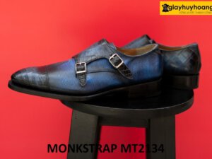 Giày da monkstrap nam da kỳ đà phối cá sấu MT2134 004