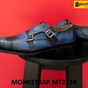 Giày da monkstrap nam da kỳ đà phối cá sấu MT2134 004