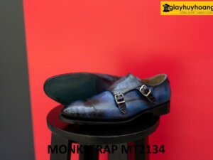 Giày da monkstrap nam da kỳ đà phối cá sấu MT2134 003