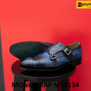 Giày da monkstrap nam da kỳ đà phối cá sấu MT2134 003
