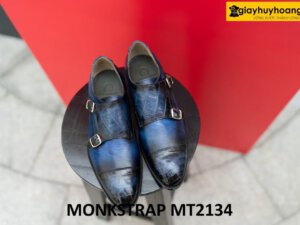 Giày da monkstrap nam da kỳ đà phối cá sấu MT2134 001