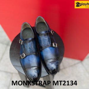 Giày da monkstrap nam da kỳ đà phối cá sấu MT2134 001