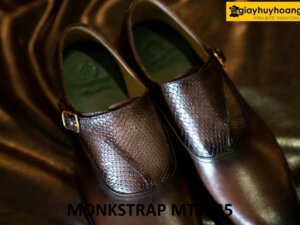 Giày da hàng hiệu nam màu nâu Single Monkstrap MT2135 005