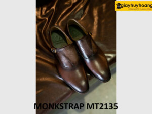 Giày da hàng hiệu nam màu nâu Single Monkstrap MT2135 004