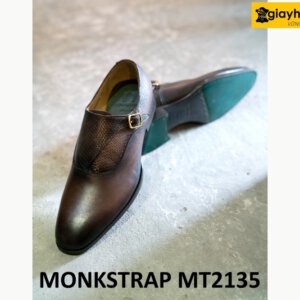 Giày da hàng hiệu nam màu nâu Single Monkstrap MT2135 003