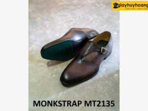 Giày da hàng hiệu nam màu nâu Single Monkstrap MT2135 002