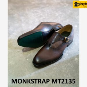 Giày da hàng hiệu nam màu nâu Single Monkstrap MT2135 002
