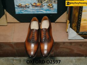 Giày da Oxford nam công sở đẹp da ý italy O2597 004