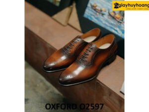 Giày da Oxford nam công sở đẹp da ý italy O2597 003