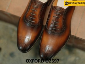 Giày da Oxford nam công sở đẹp da ý italy O2597 001