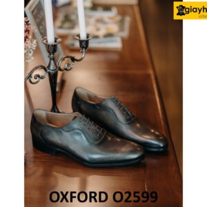 Giày Oxford nam thủ công màu xám tuyệt đẹp O2599 003