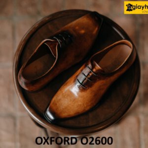 Giày da trơn oxford nam nhuộm màu thủ công patina O2600 003