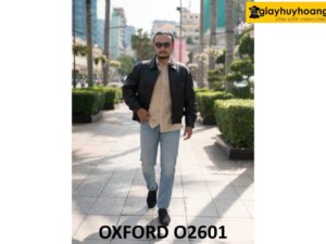 Giày da lộn oxford nam màu xanh navy O2601 005