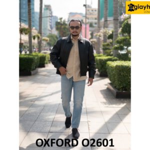 Giày da lộn oxford nam màu xanh navy O2601 005