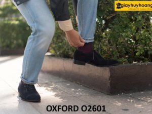 Giày da lộn oxford nam màu xanh navy O2601 003