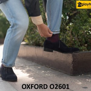Giày da lộn oxford nam màu xanh navy O2601 003