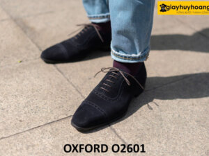 Giày da lộn oxford nam màu xanh navy O2601 001