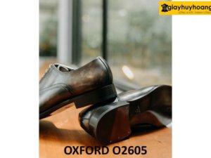 Giày tây oxford màu xám patina sang trọng O2605 002