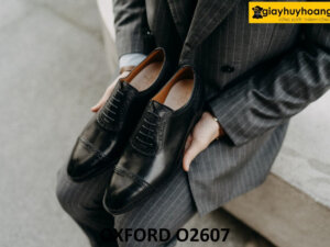 Giày tây oxford nam semi brogues màu đen O2607 005