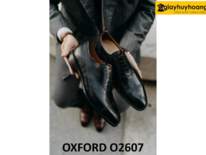 Giày tây oxford nam semi brogues màu đen O2607 004