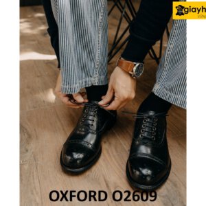 Giày oxford nam mũi tròn phối quần jeans cao cấp O2609 001