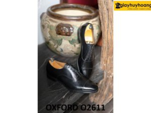 Giày tây buộc dây oxford nam màu đen đơn giản O2611 004